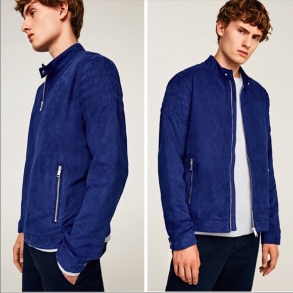 Zara blue bomber jacket Clearance